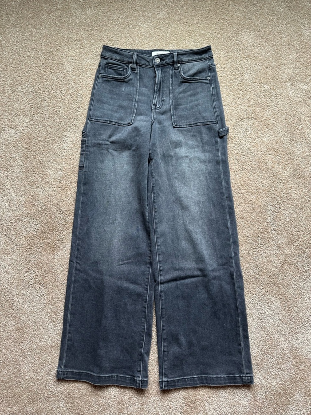 Hidden Wide Leg Black Women's Jeans